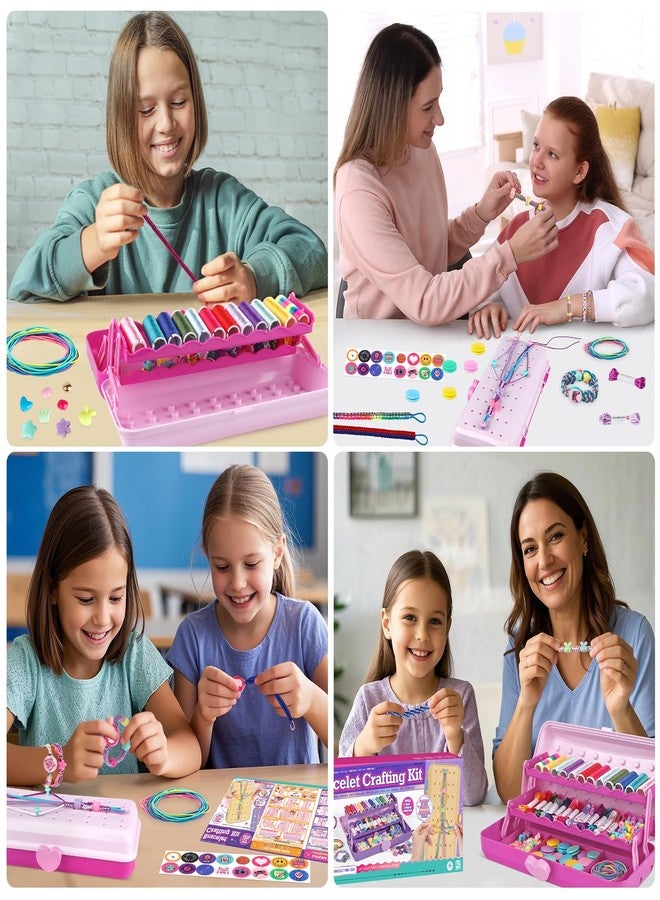 TingingYuli Friendship Bracelet Making Kit with Storage Box,DIY String Bracelet Arts and Craft for Girls Aged 8-12,Kids' Travel Activity Toy Set,Easter Birthday Gifts for Ages 6 7 8 9 10 11 12 Year Old Rose - Image 5